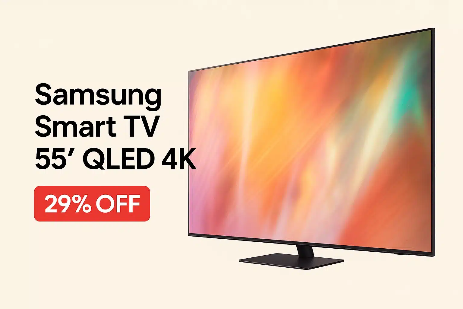 Samsung Smart TV 55&#8243; QLED 4K com 29% de desconto